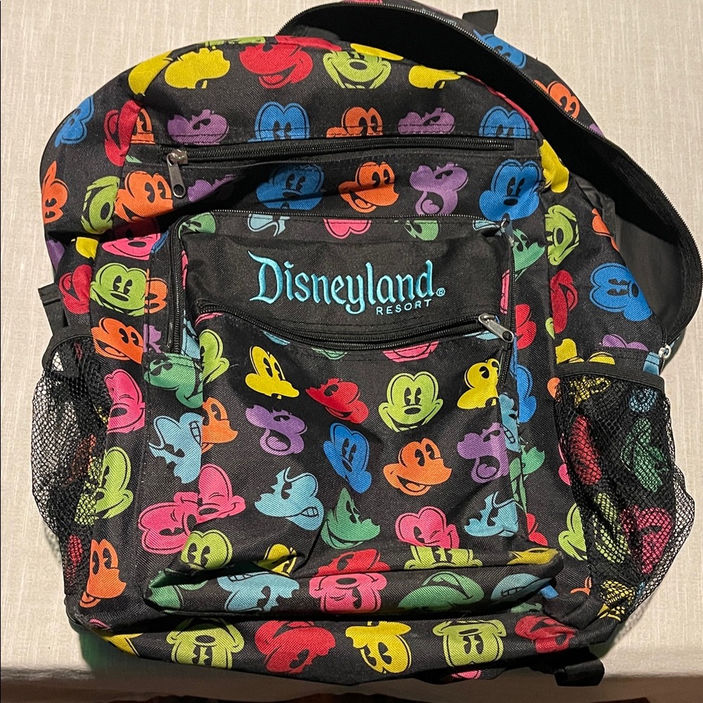 Disneyland Resort Rainbow Mickey Mouse Faces Backpack Park Exclusive, like new!
